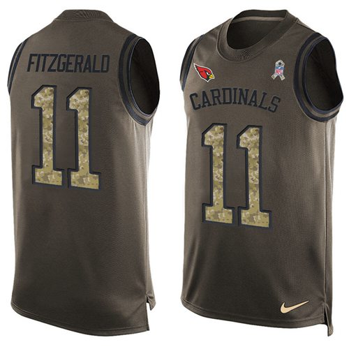 Nike Cardinals #11 Larry Fitzgerald Green Men's Stitched NFL Limited Salute To Service Tank Top Jersey - Click Image to Close